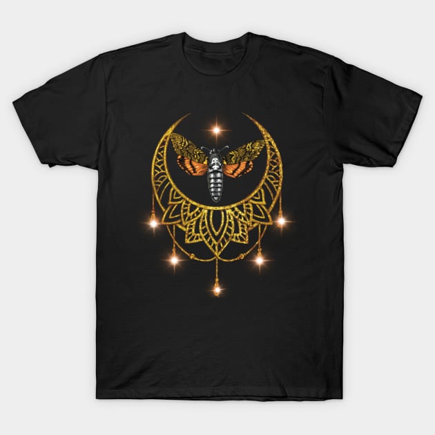 Death head moth and crescent moon T-Shirt by starwilliams